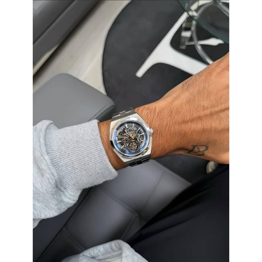 Vacheron Constentin Overseas Tourbillon Skeleton silver blue