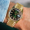 ROLLEX DAY DATE GOLD GREEN SHADED DIAMOND AUTOMATIC HEAVY 463