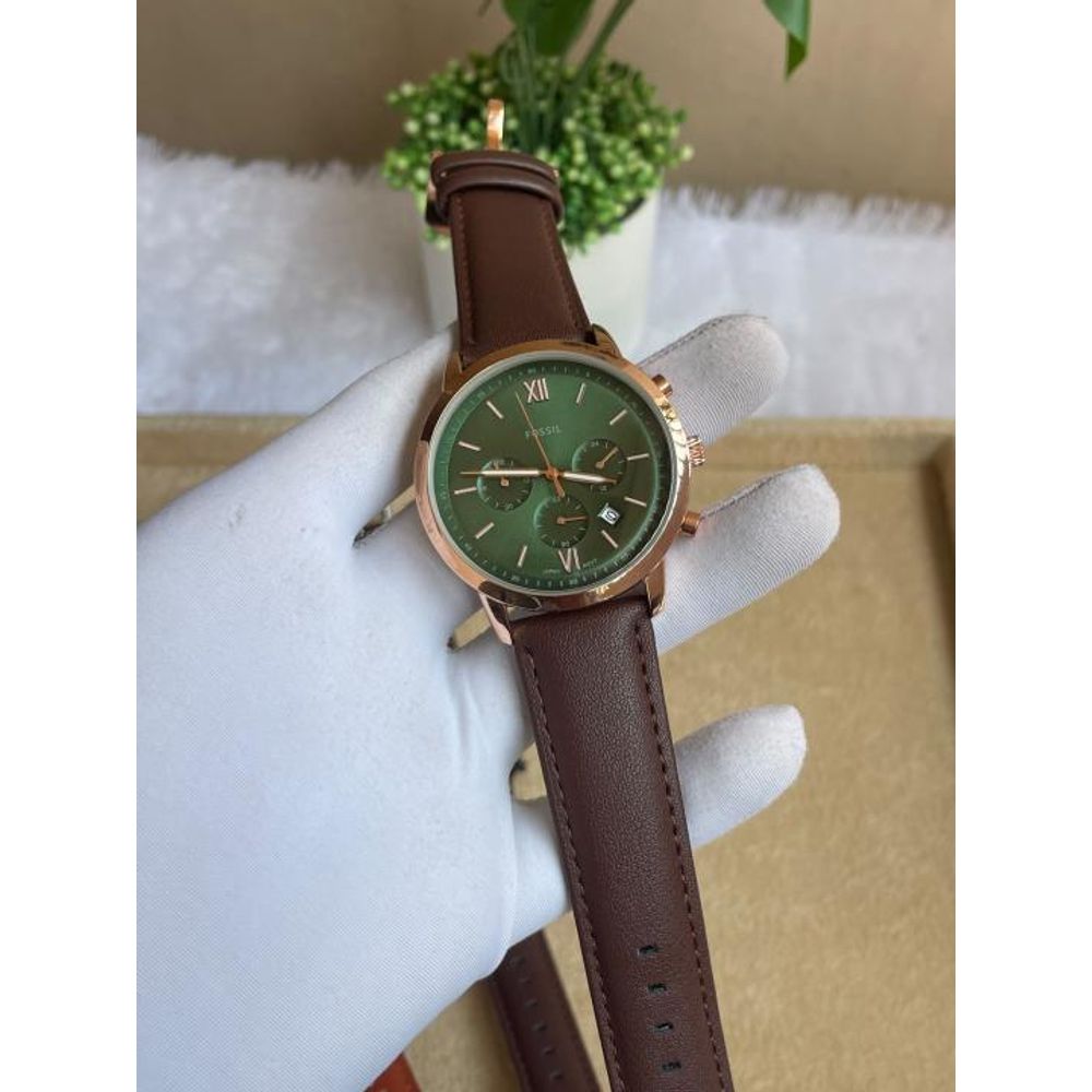 Fosil Neutra Chrono Brown Green Dial AT403