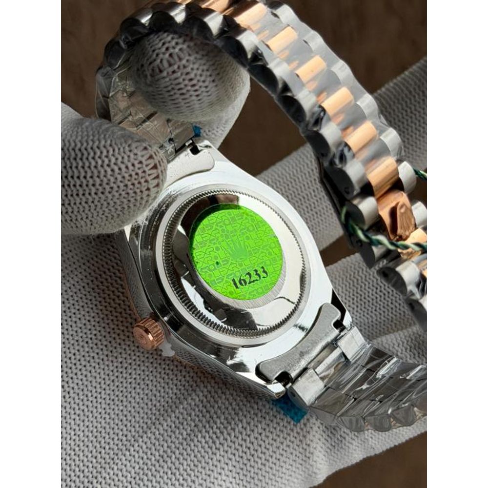 ROLLEX DAYDATE RG TWOTONE PINK TEXTURE DIAL AT299