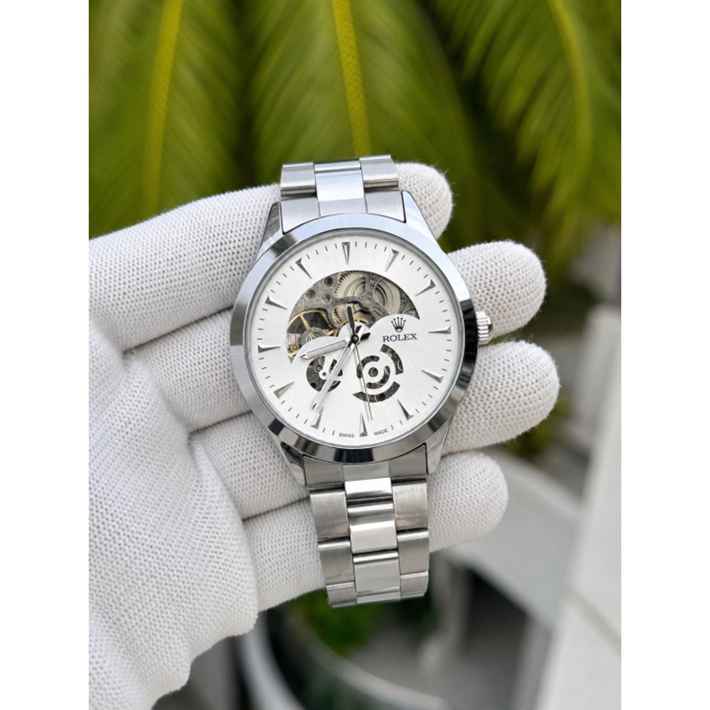 Rollex Automatic Silver White Dial AT415