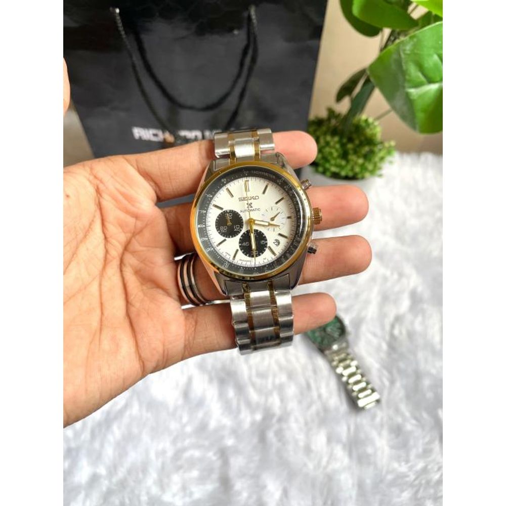SEIKO PROSPEX CHRONOGHRAPH TWO TONE WHITE DIAL AT461