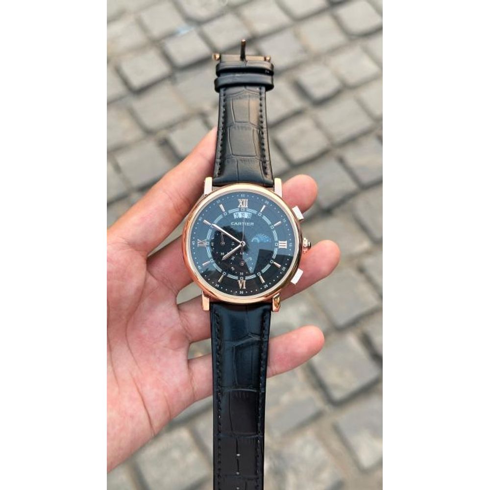 Cartiar sun moon date all working premium leather belt watch