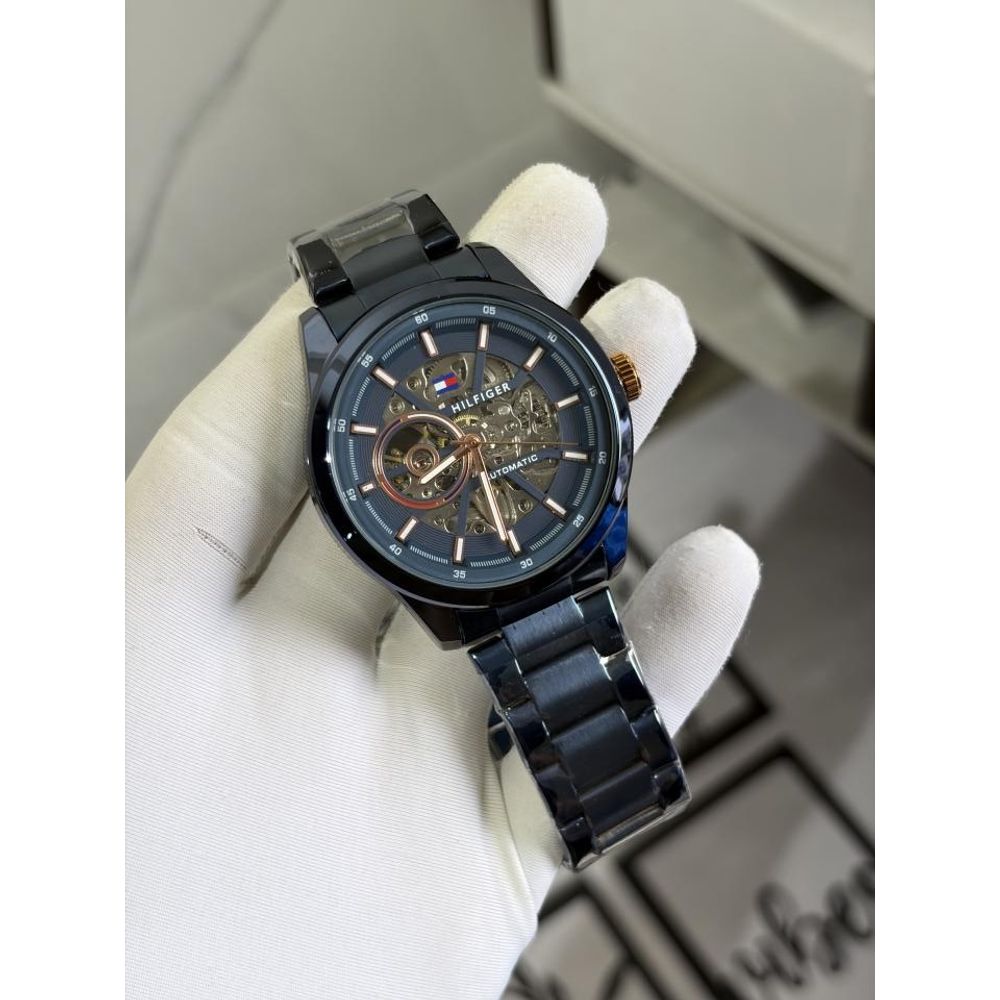 TOMMY HILFIGE AUTOMATIC SKELETON BLUE 837