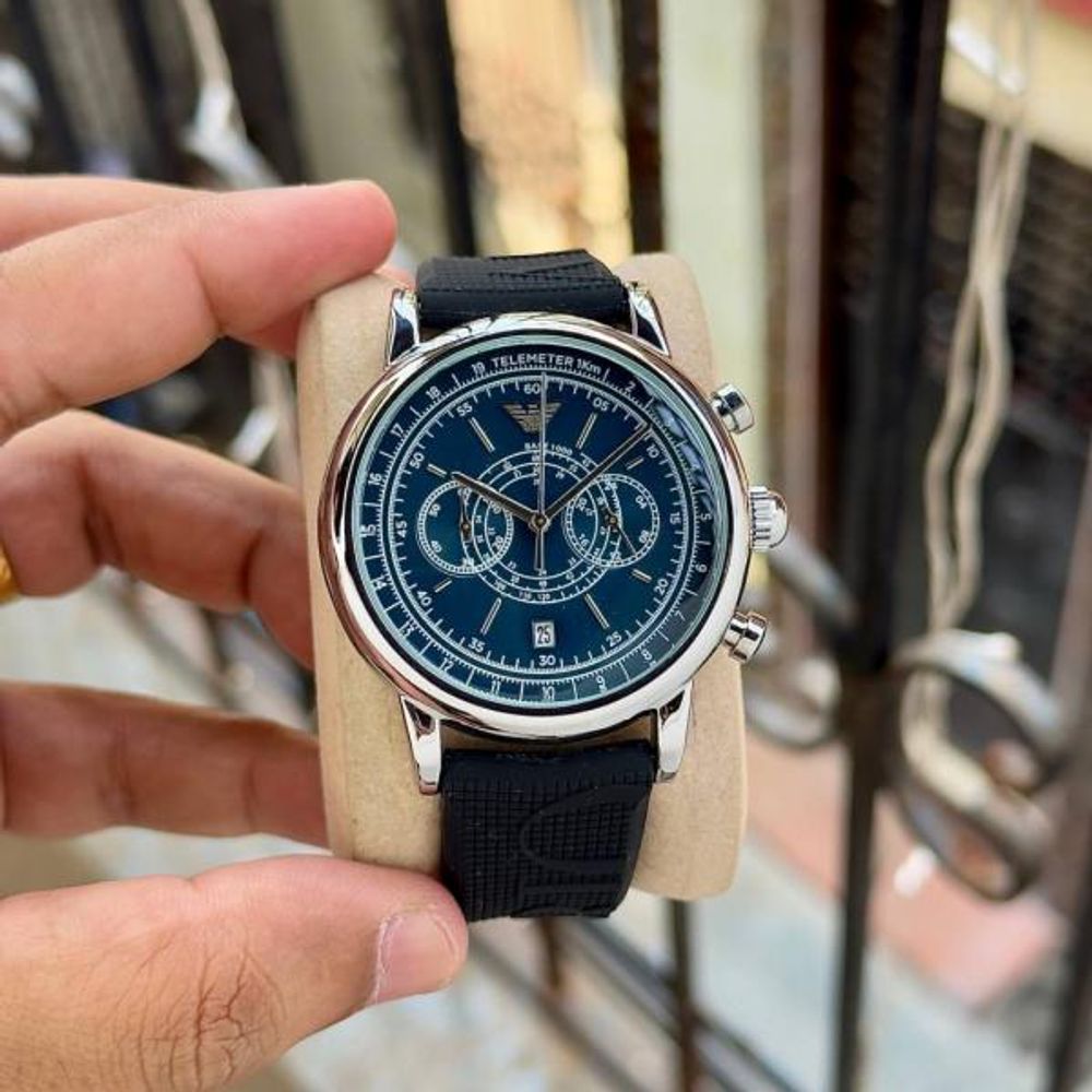 Emporio Armaa_ni Minimalist Chronograph Telemeter AR11634 black blue