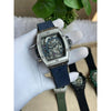 Hublot Bigbang Square Silver Blue Leather Belt AT519