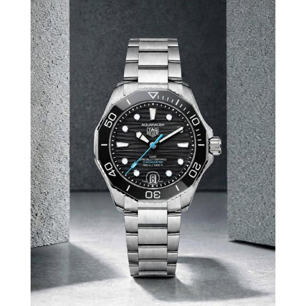 Tag_g Heuee_r aquaracer professional 300m date automatic japan zik zake line silver Black
