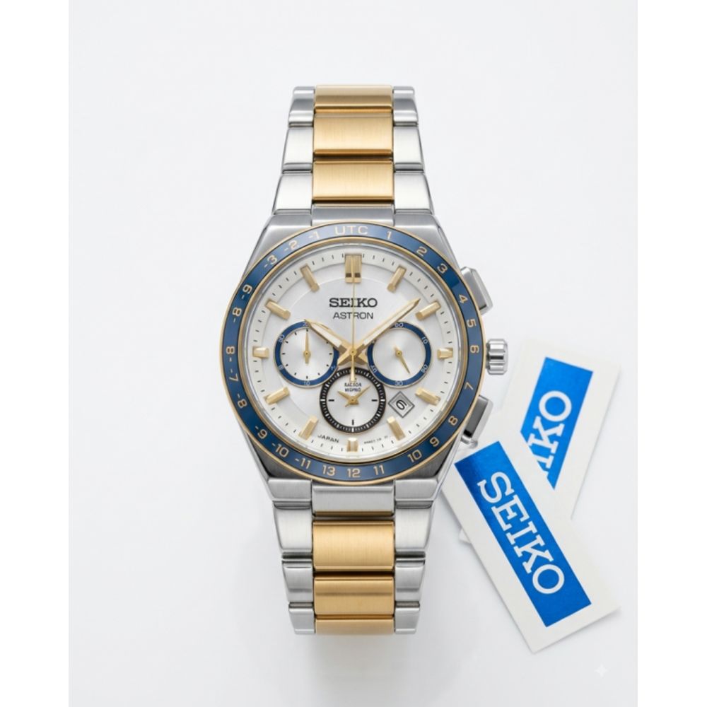 Seiko Astron Two Tone Gold White Dial