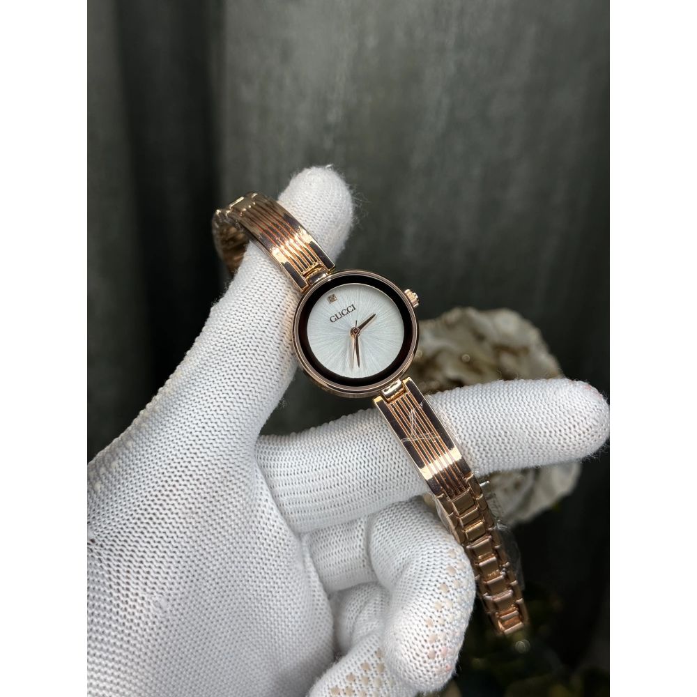 Gucc i Rose Gold White Premium Ladies Watch