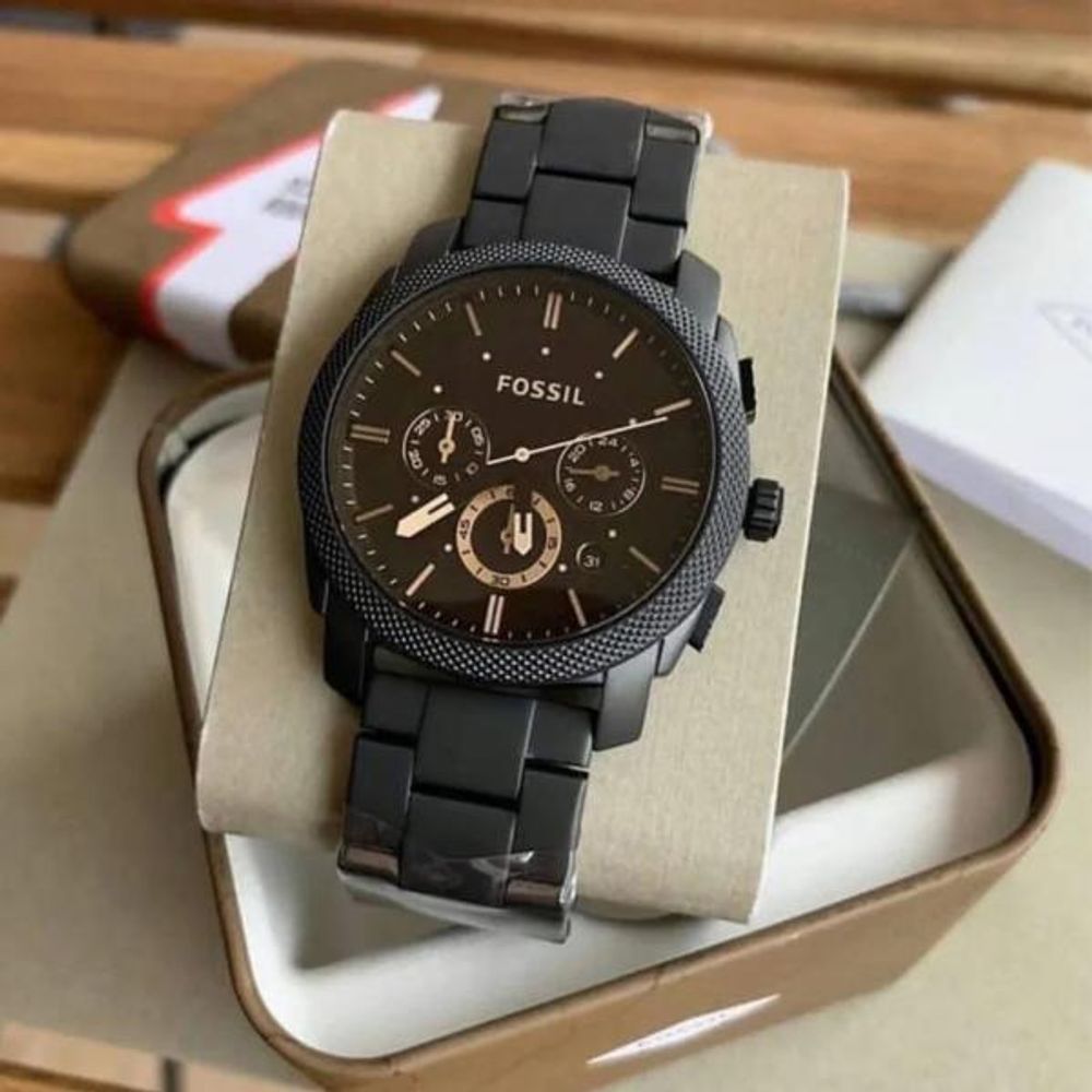 FOSIL MACHINE CHRONO BLACK BROWN HQ AT239
