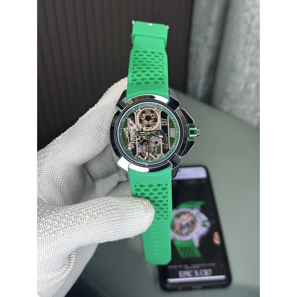 Jacob&Co. Sweep Silver Green Cr7 Quartz Watch