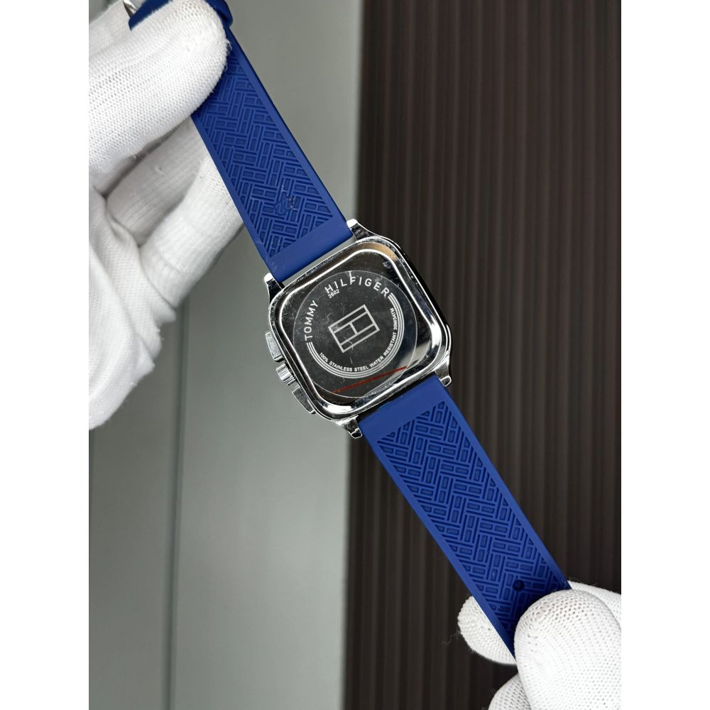 Tommy Hilfige r Silver Blue Square Premium Chrono