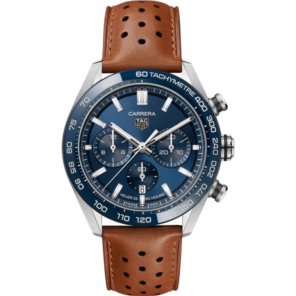 TAG Heuuer Carrera Chronograph brown and blue