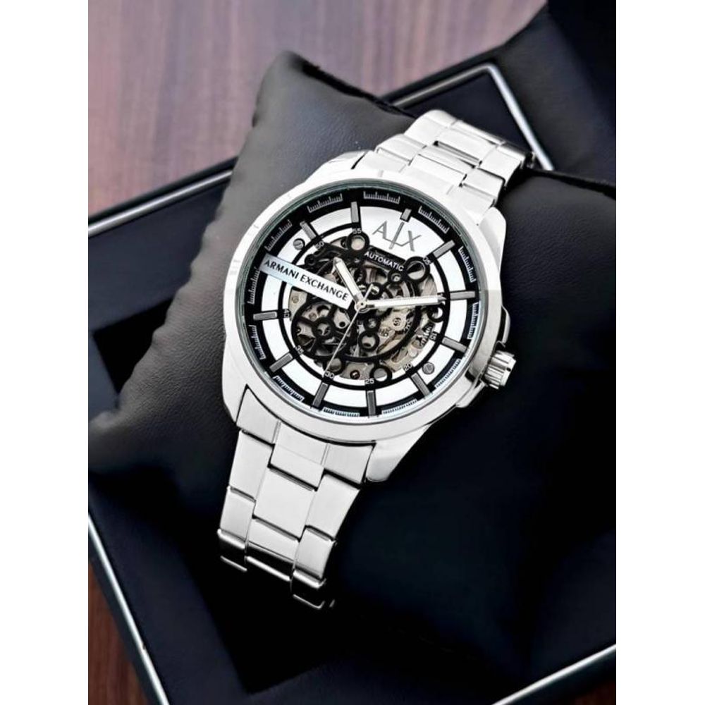 Armaann_i Exchange Ax2418 Hampton Automatic silver Black and white