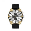 Diesal Black Spiked Chronograph Black Leather Watch