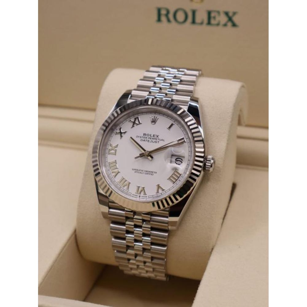 Rolee_x Oyster Perpetual Date Just Silver-White