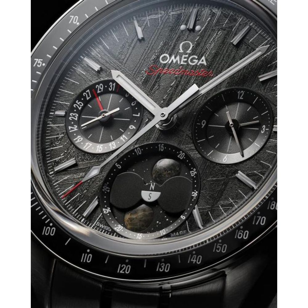 Omegha Speedmaster  Moonphase Meteorite siler black design