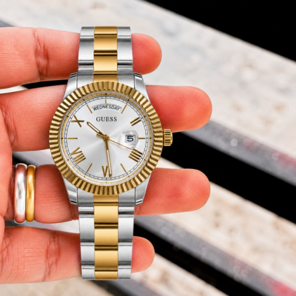Gues s Day Date Men Dual tone Gold White