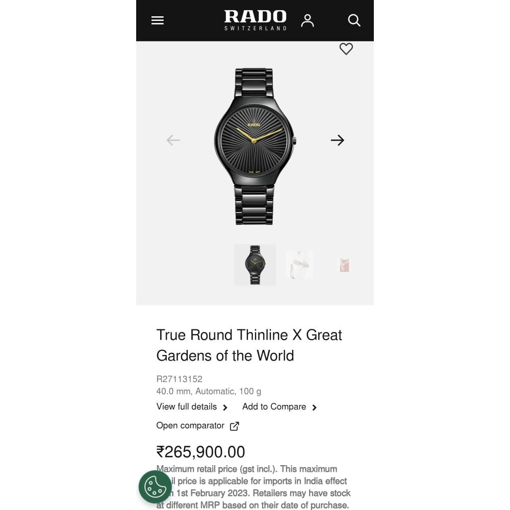 Rad o true Round thinline X Great Gardens of the world Black