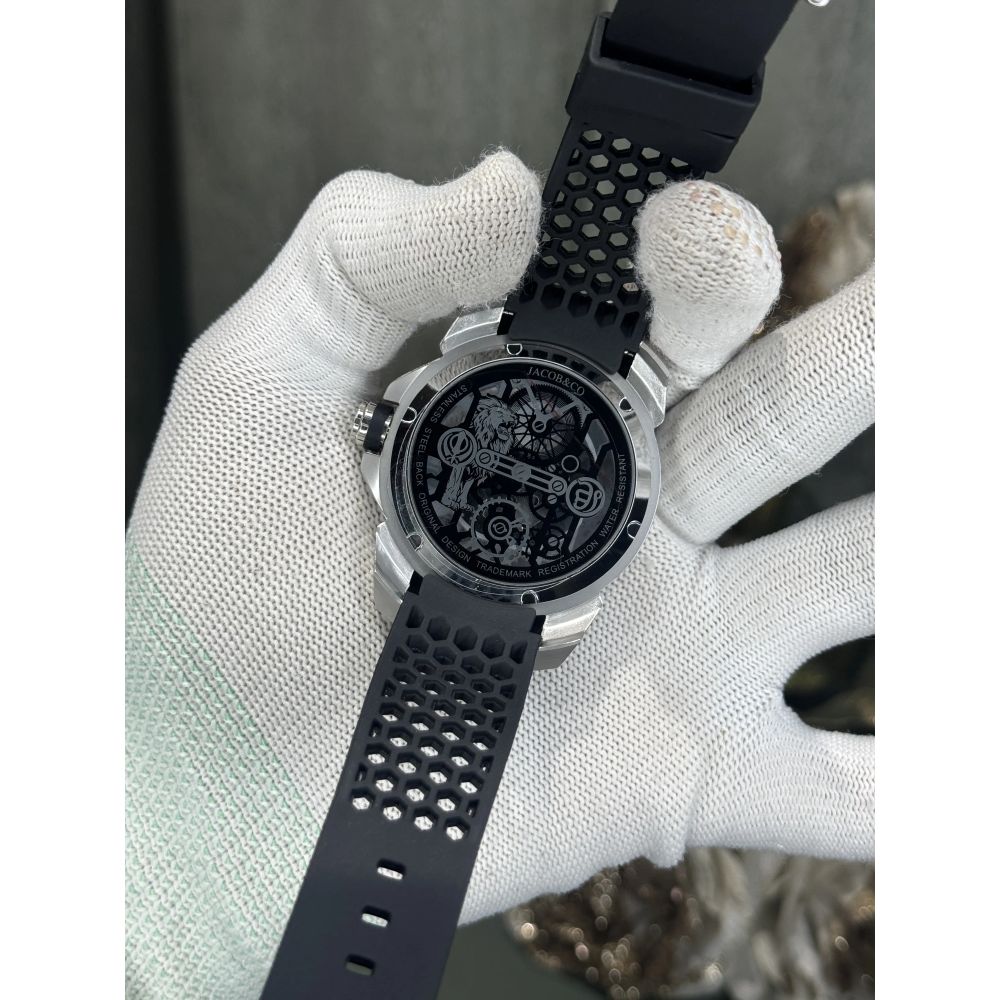 Jacob&Co. Sher E Punjab Silver Black Premium Quartz Watch