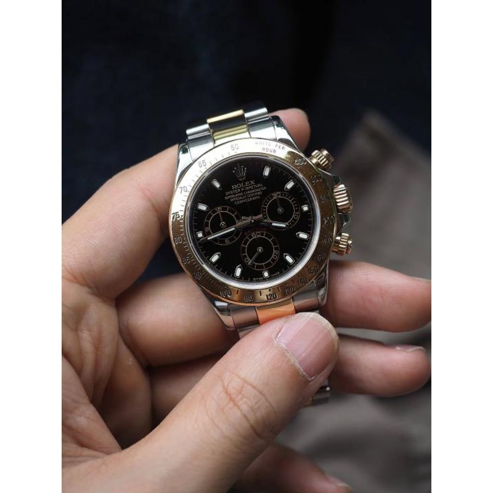 Rolee_x Oyster Perpetual Daytona Chosmograph 2Ton-Gold-Black