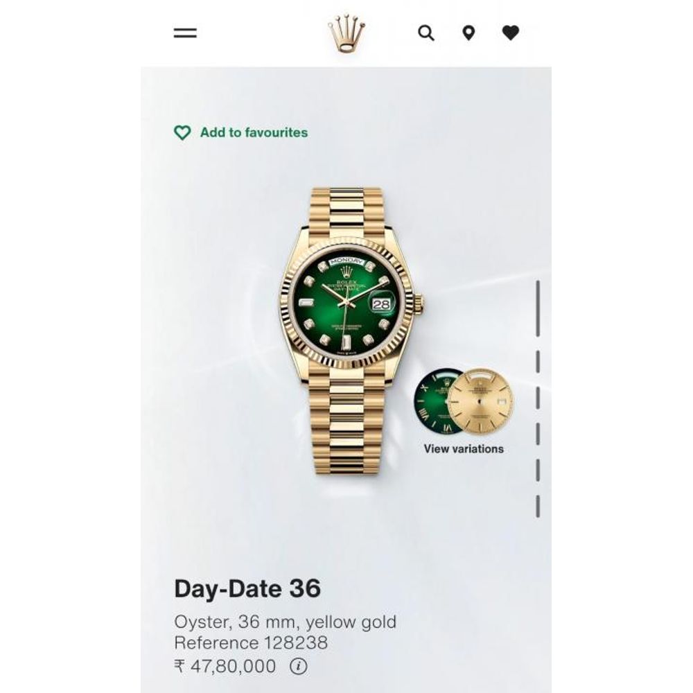 Rolee_x Oyster Perpetual Day Date Diamond Gold-Green 40 Battery