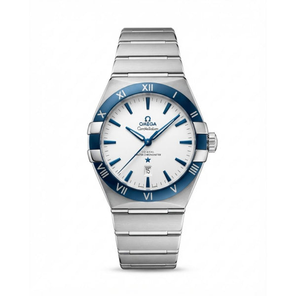 Omegg_a Constellation Co-Axial Chornometer White Dial Blue chorno