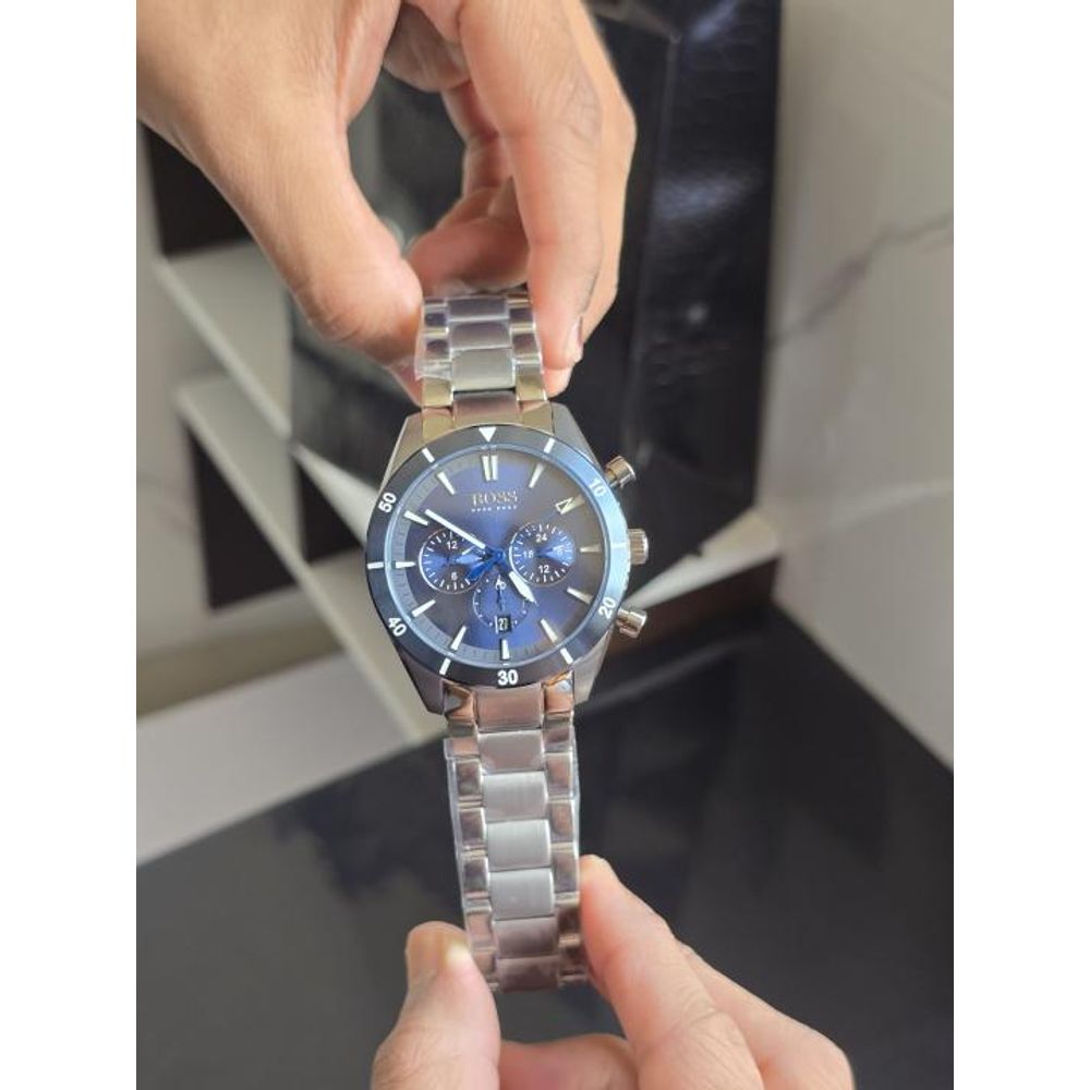BOS S TROPER CHRONOGRAPH WATCH SIL BLUE  HVY 11 [6]