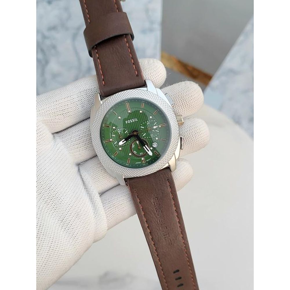 FOSIL_CHRONO_GREEN_SILVER_BROWN_BELT_290
