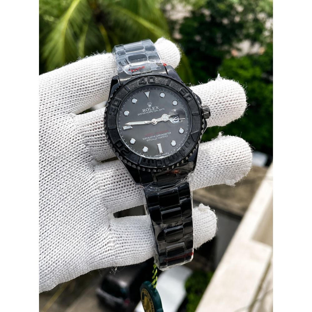 Rollex Yachtmaster Full Black Dial Sweep Movement AT464