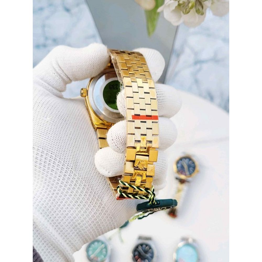 Rollex Land Dweller Gold Blue Dial AT381