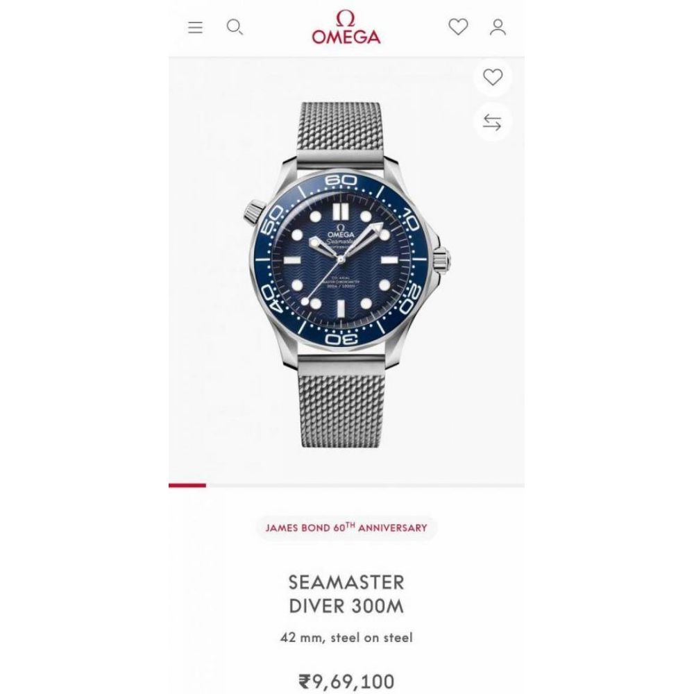 Omegg_a Seamaster Diver 300 Automatic silver blue