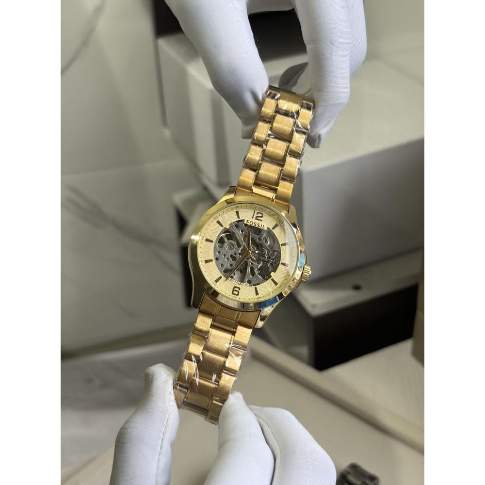 FOSSIIL SKELETON AUTOMATIC HEAVY QUALITY GOLD GOLD 782