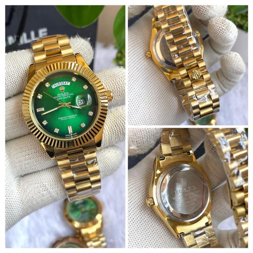 ROLLEX DAYDATE GOLD GREEN DIAMOND DIAL 299
