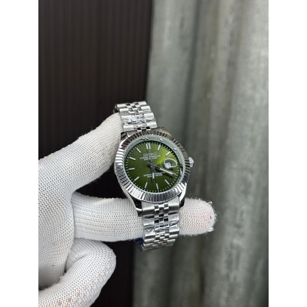 Seik o Datejust Silver Green Premium Watch