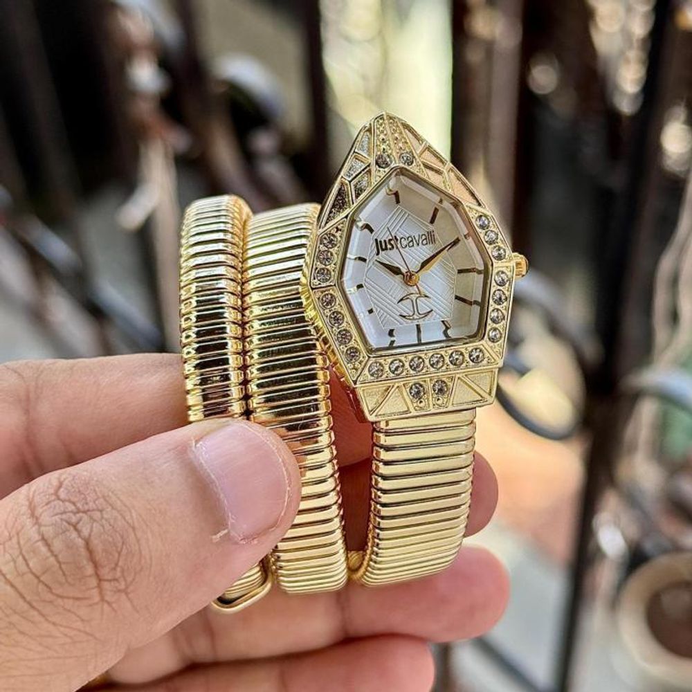 JUST CAVALLI GOLD CRYSTAL WATCH FOR HER 1034