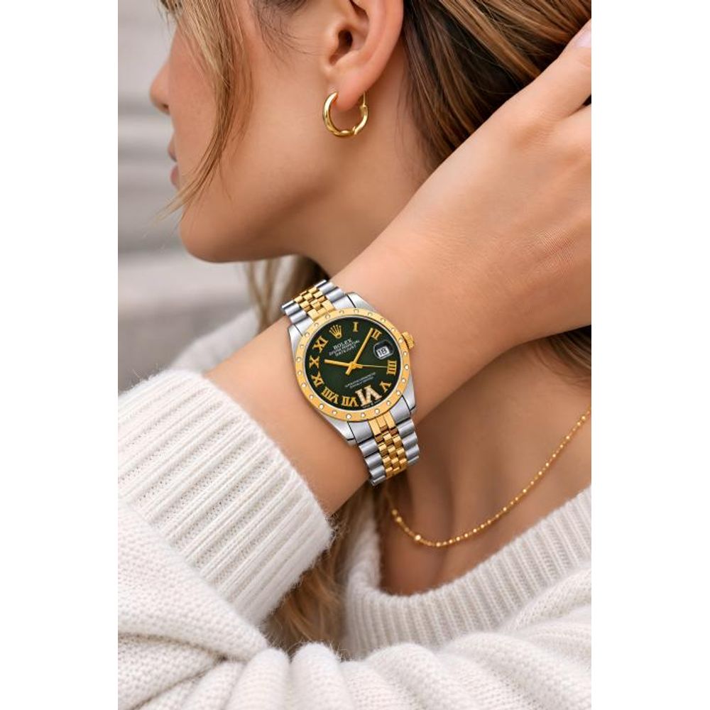 Rollex Datejust 31 2Ton Green Roman