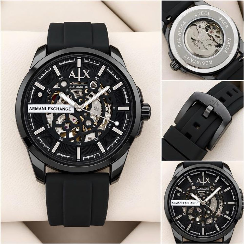 Arrwa%ni Exchange Hampton Automatic Watch AX2416 black silver