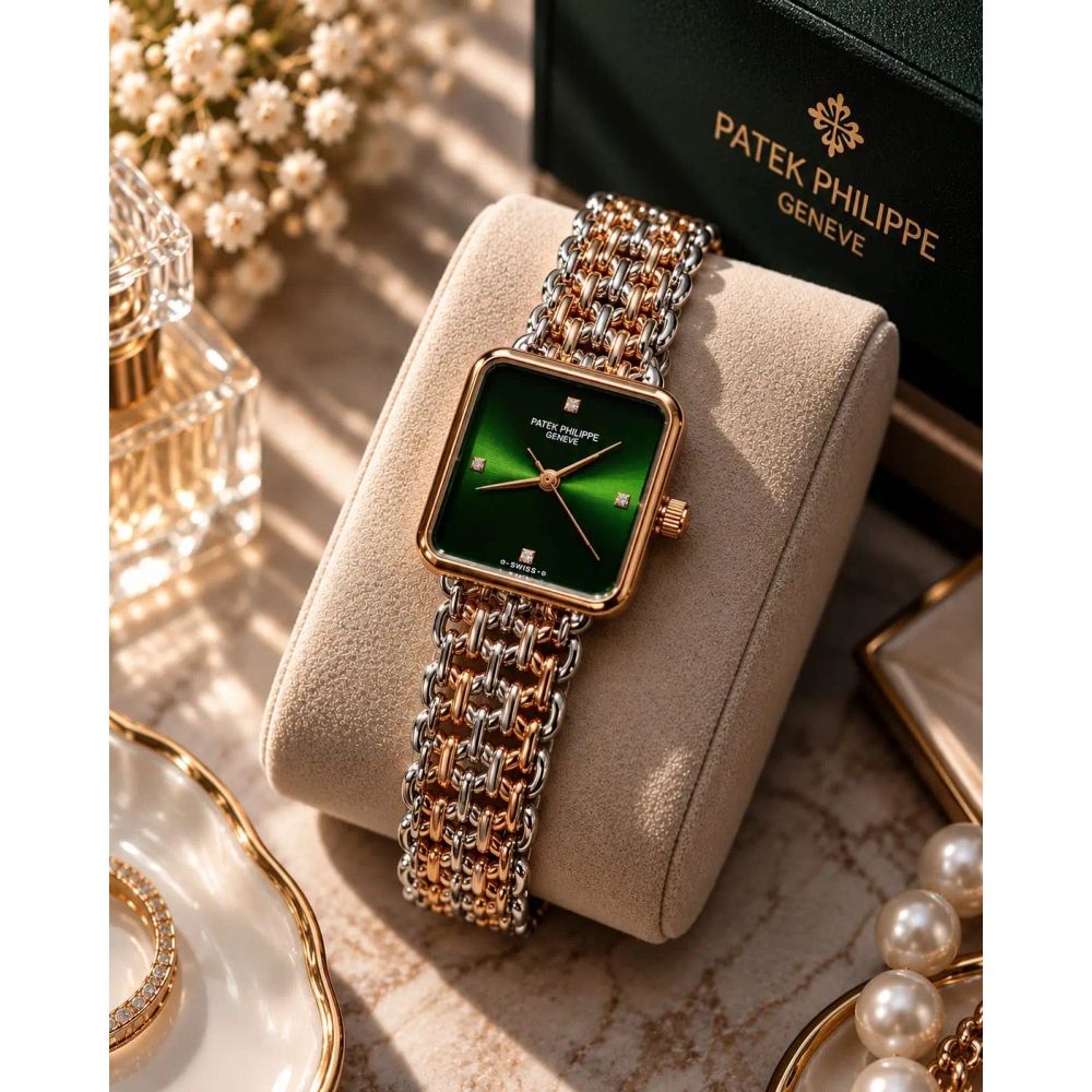 Patek Phillip_e Square Women's Two Tone Green