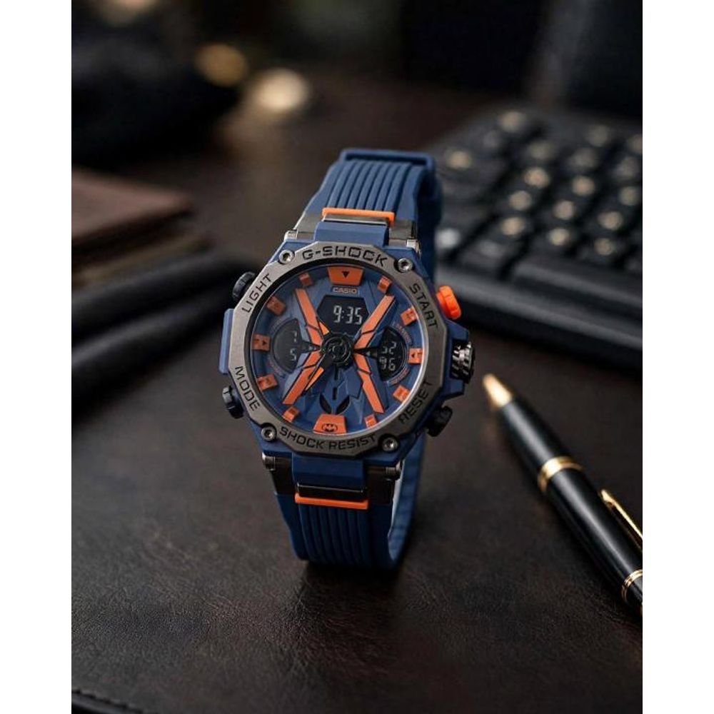 Casio G-Shock analog-digital sportswach blue orange