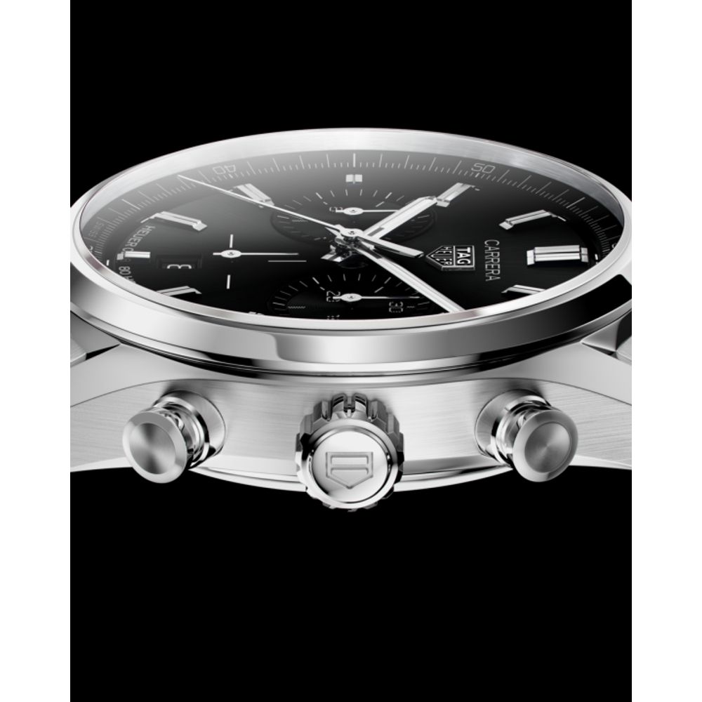 TAG Heuuer Carrera Chronograph silver Black