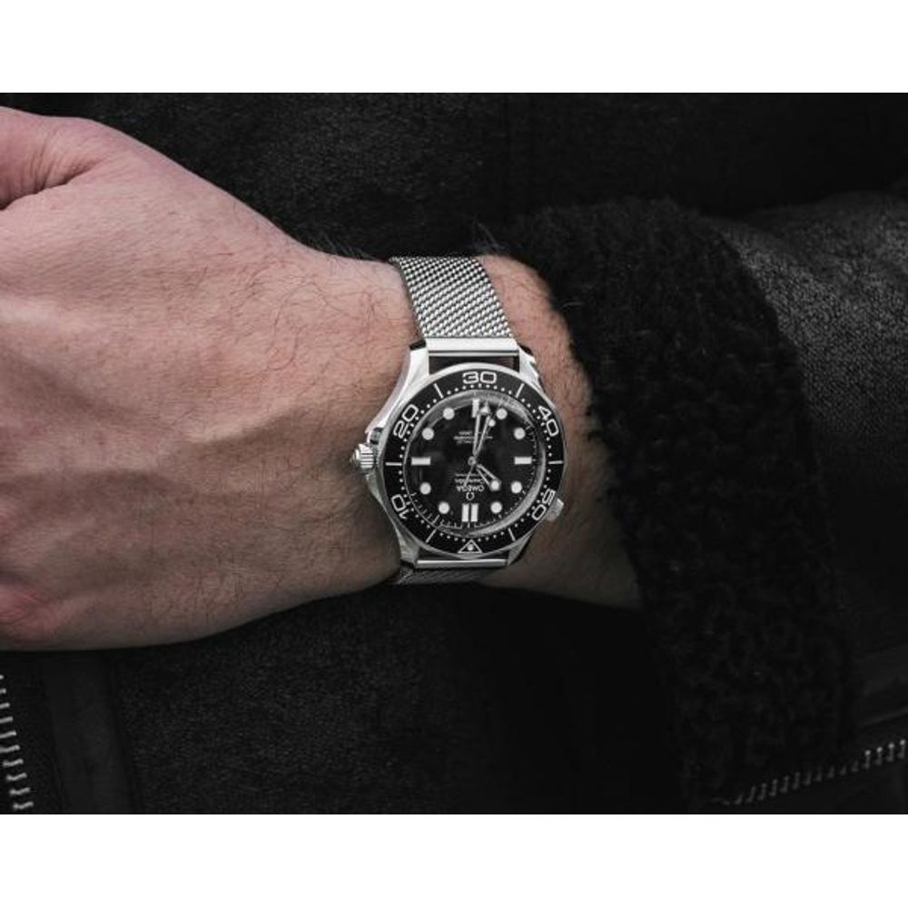 Omegg_a Seamaster Diver 300 Automatic silver Black white niddle