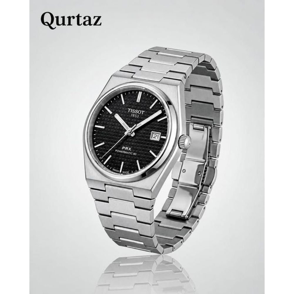 Tisot 1853 Prx Powermatic Quartz silver Black checks