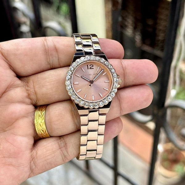 Micheal KorsLennox MK7395 Japan Quality Rose Gold Pink Dial