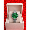 EMPORIO ARRWA%! WOMEN SILVER GREEN DIAMOND DIAL AT347