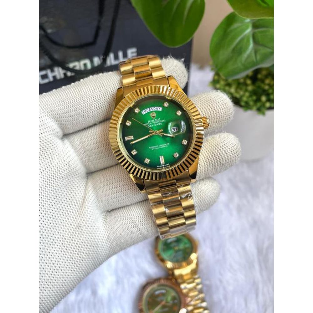 ROLLEX DAYDATE GOLD GREEN DIAMOND DIAL 299