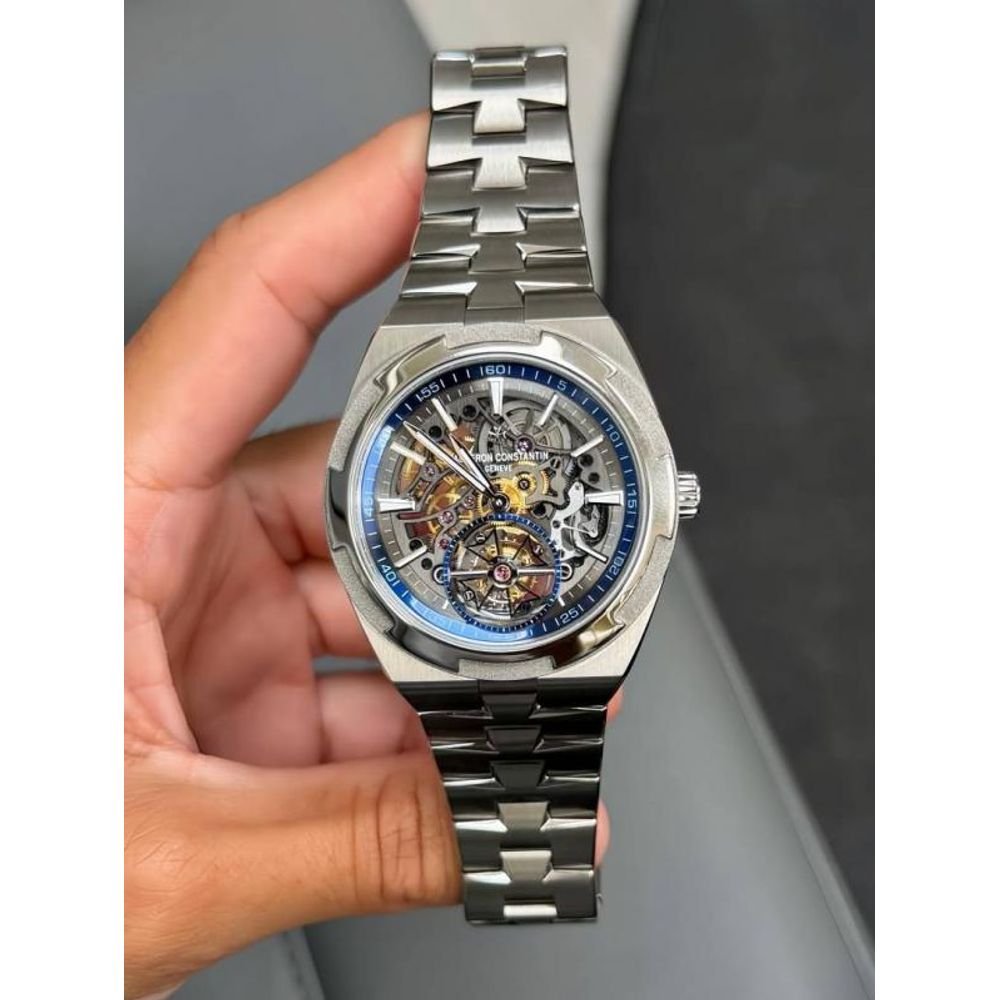 Vacheron Constentin Overseas Tourbillon Skeleton silver blue