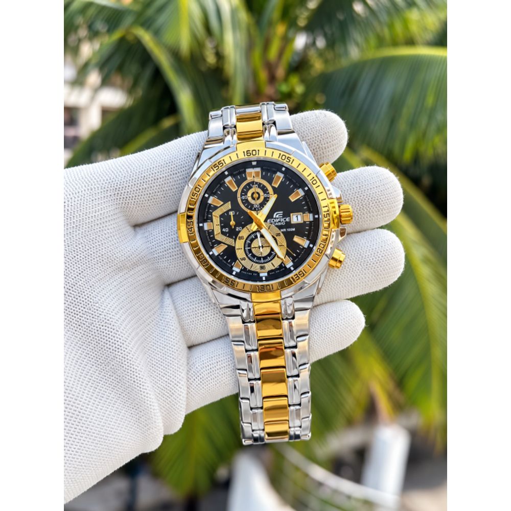 Casio Edifice 539 Two Tone Black Dial AT312