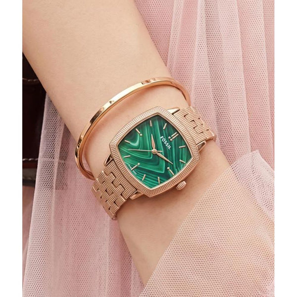 Fossii_l x Nick Jonas Ladies Rose Gold Green 01