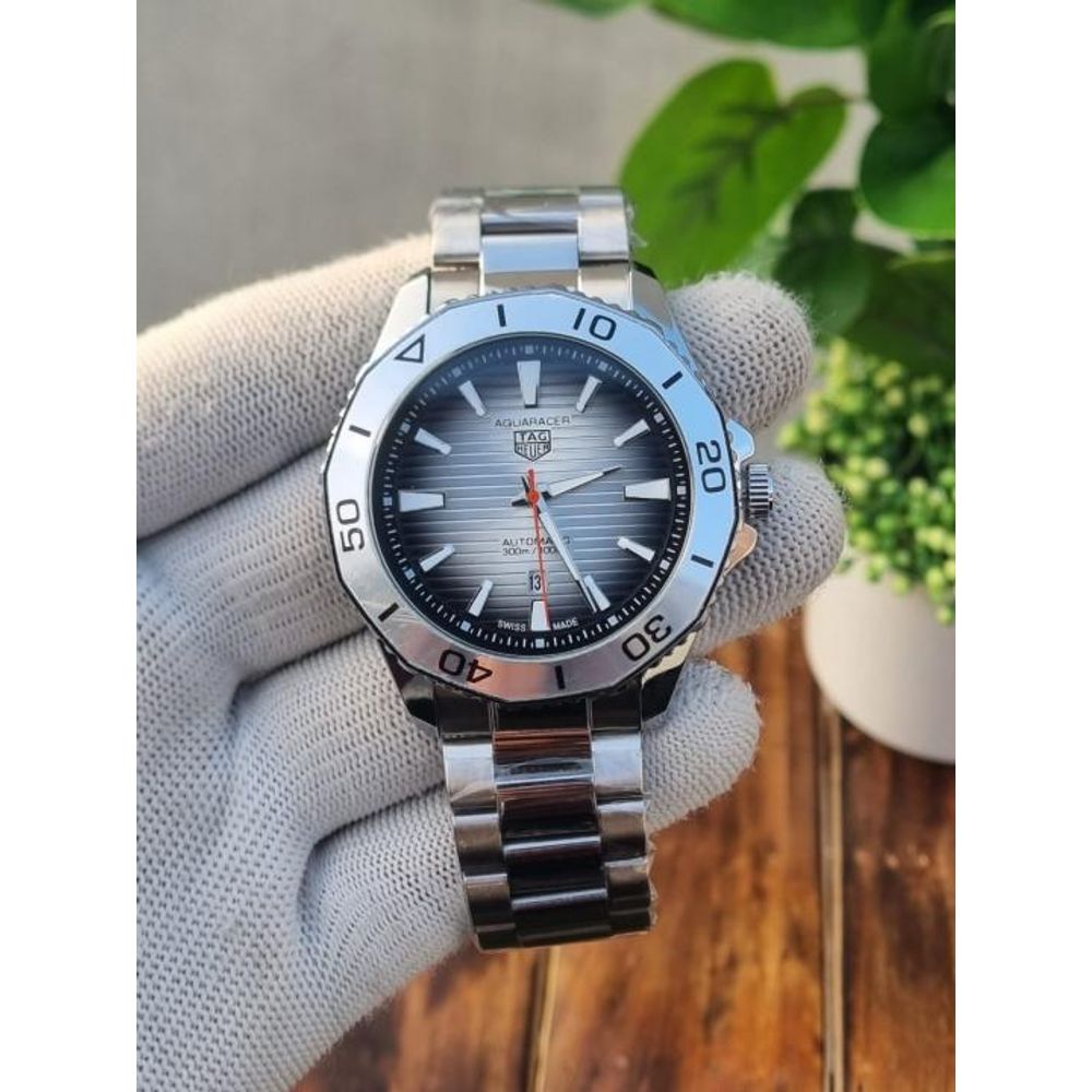Tag Huer Aquaracer Quartz Silver Grey Dial AT411